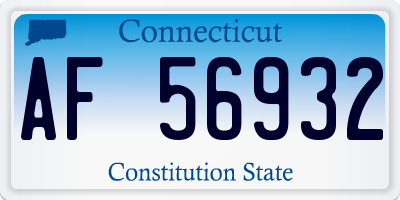 CT license plate AF56932
