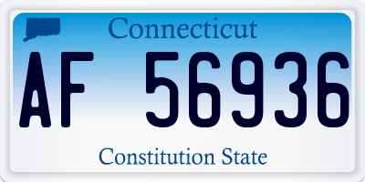 CT license plate AF56936