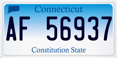 CT license plate AF56937