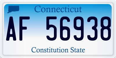 CT license plate AF56938