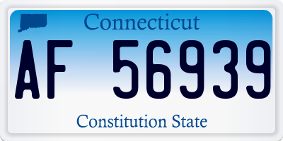 CT license plate AF56939