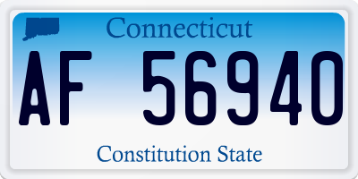 CT license plate AF56940