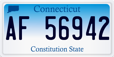 CT license plate AF56942