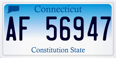CT license plate AF56947