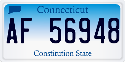 CT license plate AF56948