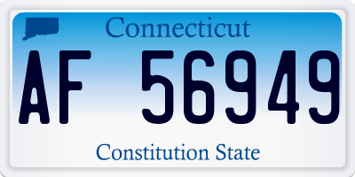 CT license plate AF56949