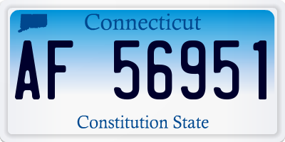 CT license plate AF56951