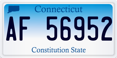 CT license plate AF56952