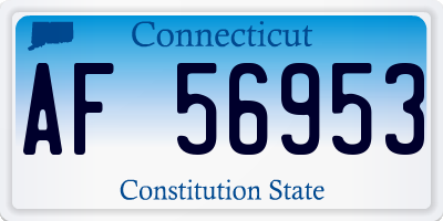 CT license plate AF56953