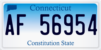CT license plate AF56954