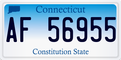 CT license plate AF56955