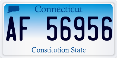 CT license plate AF56956