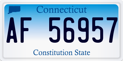 CT license plate AF56957