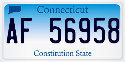 CT license plate AF56958