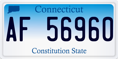 CT license plate AF56960