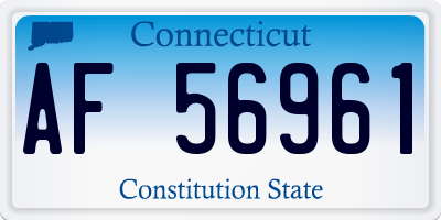 CT license plate AF56961