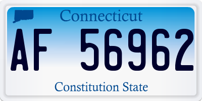 CT license plate AF56962