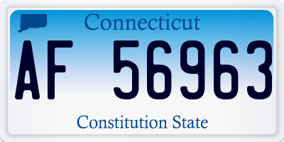 CT license plate AF56963