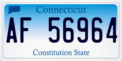 CT license plate AF56964