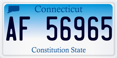 CT license plate AF56965