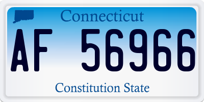 CT license plate AF56966
