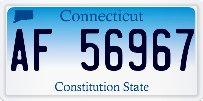 CT license plate AF56967
