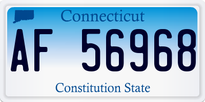 CT license plate AF56968
