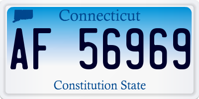 CT license plate AF56969