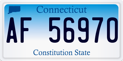 CT license plate AF56970