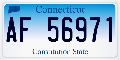 CT license plate AF56971