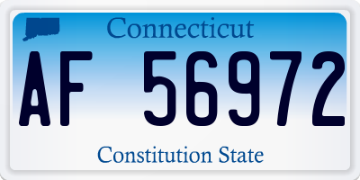 CT license plate AF56972