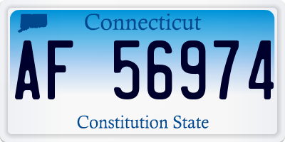 CT license plate AF56974