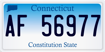 CT license plate AF56977