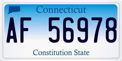 CT license plate AF56978