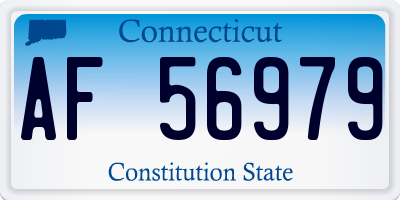 CT license plate AF56979