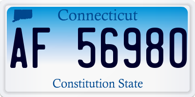 CT license plate AF56980