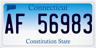 CT license plate AF56983