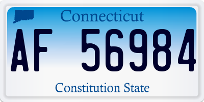 CT license plate AF56984
