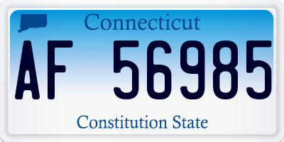 CT license plate AF56985