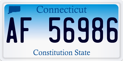 CT license plate AF56986