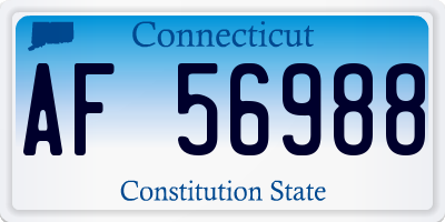 CT license plate AF56988