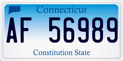 CT license plate AF56989
