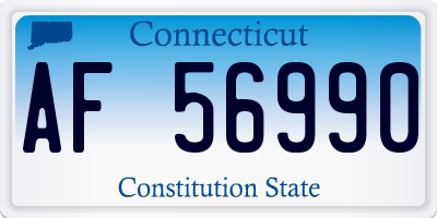 CT license plate AF56990