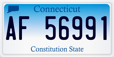 CT license plate AF56991