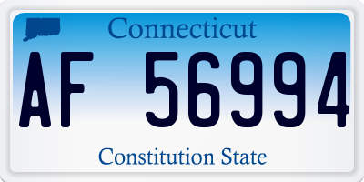 CT license plate AF56994