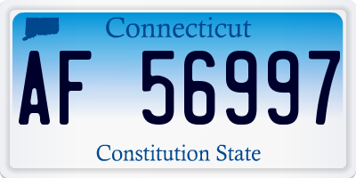 CT license plate AF56997