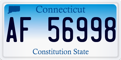 CT license plate AF56998