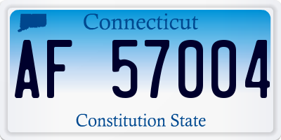 CT license plate AF57004