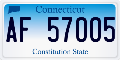 CT license plate AF57005