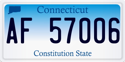 CT license plate AF57006